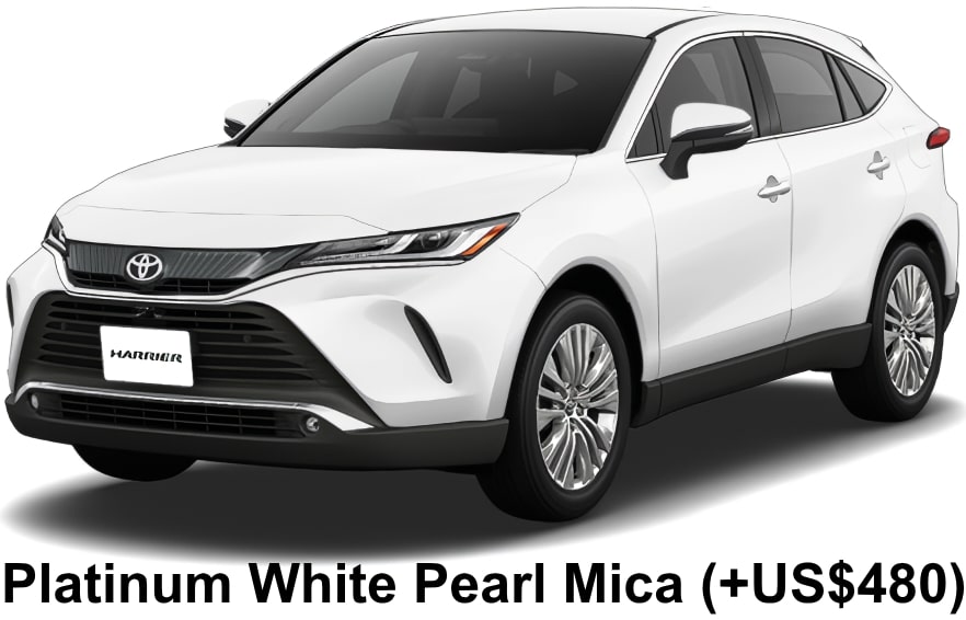 New Toyota Harrier Z Leather Package body color: PLATINUM WHITE PEARL MICA (option color +US$480)