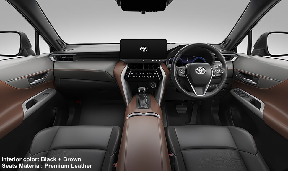 New Toyota Harrier Z Leather Package photo: Cockpit view picture and image (Black+Brown)