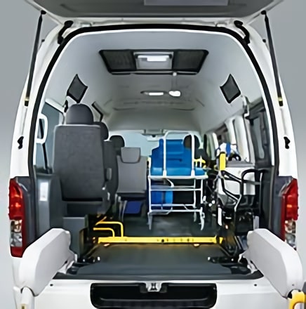 Toyota Hiace Ambulance photo: inside view with stretcher
