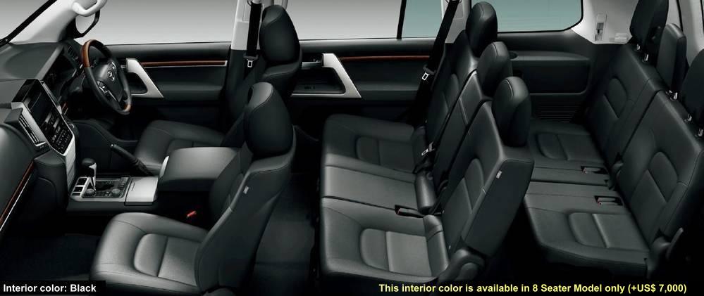 New Toyota Land Cruiser-200 interior color: BLACK Leather Seats (+US$ 7,000)
