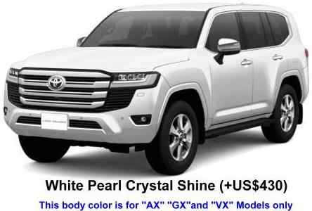 New Toyota Land Cruiser-300 body color: White Pearl Crystal Shine (+US$430)