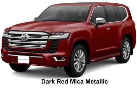 New Toyota Land Cruiser-300 body color: Dark Red Mica Metallic