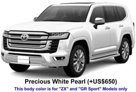 New Toyota Land Cruiser-300 body color: Precious White Pearl (+US$650)