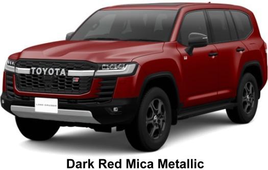 New Toyota Land Cruiser-300 GR-Sport body color: Dark Red Mica Metallic