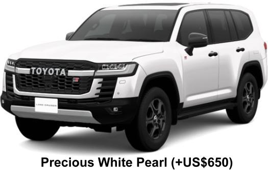 New Toyota Land Cruiser-300 GR-Sport body color: Precious White Pearl (+US$650)