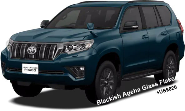 New Toyota Land Cruiser Prado "Black Edition" body color: BLACKISH AGEHA GLASS FLAKE (+US$620)