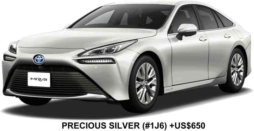 Toyota Mirai body color: Precious Silver (Color No. 1J6) option color +US$650