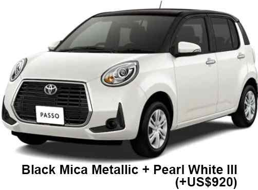 Toyota Passo Moda Color: Black Mica Metallic Pearl White Ⅲ