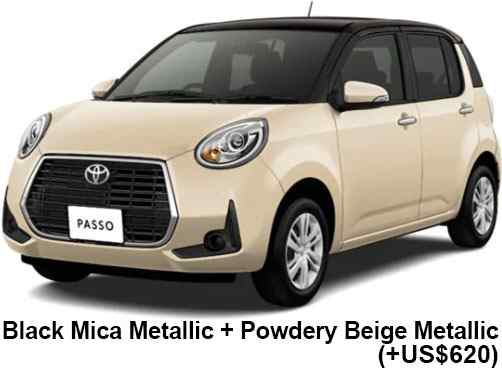 Toyota Passo Moda Color: Black Mica Metallic Powdery Beige Metallic