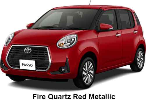 Toyota Passo Moda Color: Fire Quartz Red Metallic