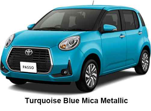 Toyota Passo Moda Color: Turquoise Blue Mica Metallic