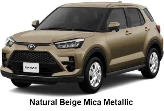 Toyota Raize Color: Natural Beige Mica Metallic