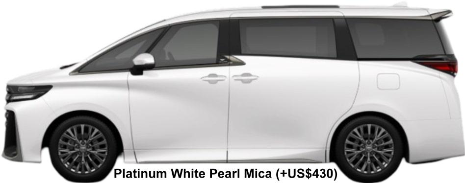 Toyota Vellfire Z-Premier body color: Platinum White Pearl Mica (+US$430)