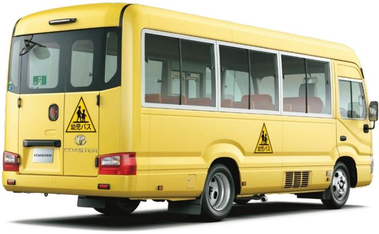 New Toyota Coaster School Bus photo: Rear view image