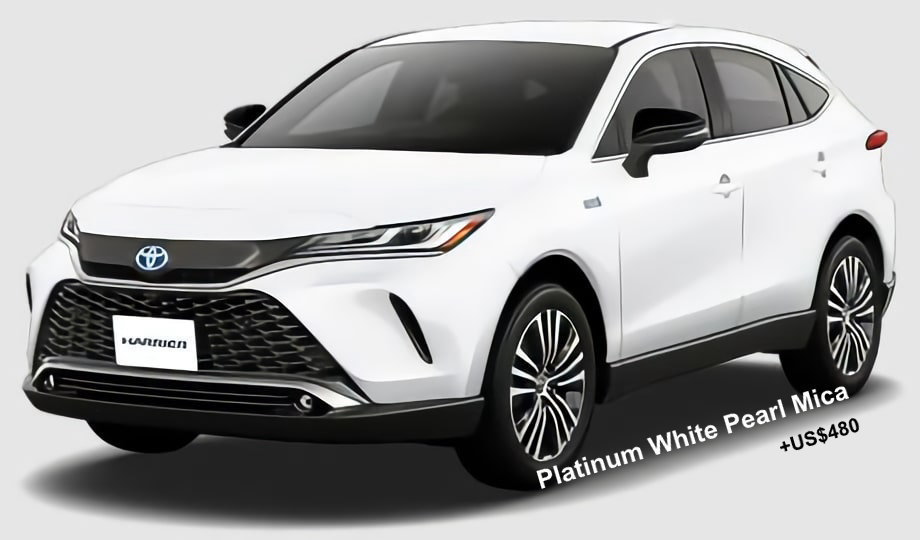 New Toyota Harrier PHEV body color: PLATINUM WHITE PEARL MICA (option color +US$480)