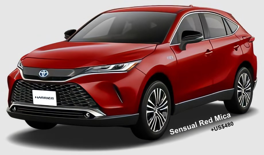 New Toyota Harrier PHEV body color: SENSUAL RED MICA (option color +US$480)