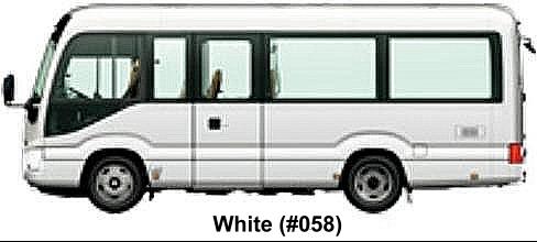 Toyota Coaster Big Van body color: White (color No. 058)