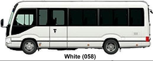 Toyota Coaster GX body color: White (color No. 058)