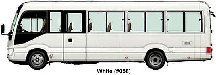 Toyota Coaster LX 13 Seater body color: White (color No. 058)