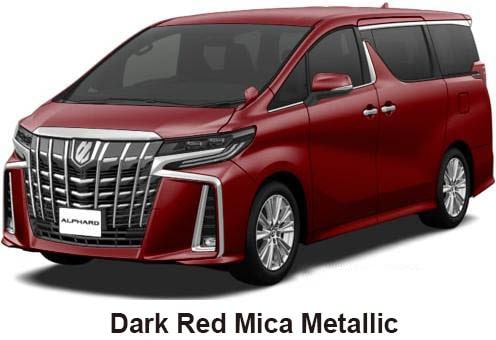 Toyota Alphard Aero Color: Dark Red Mica Metallic