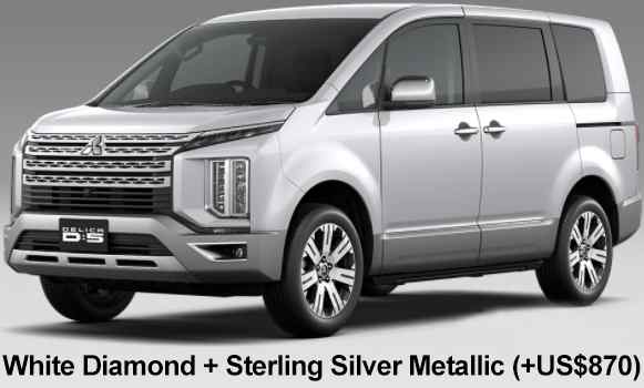Mitsubishi Delica D5 Color: White Diamond Sterling Silver Metallic