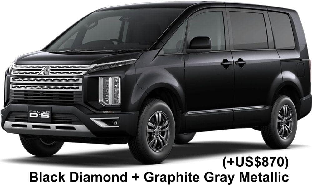 Mitsubishi Delica D5 body color: Black Diamond + Graphite Gray Metallic (+US$870)