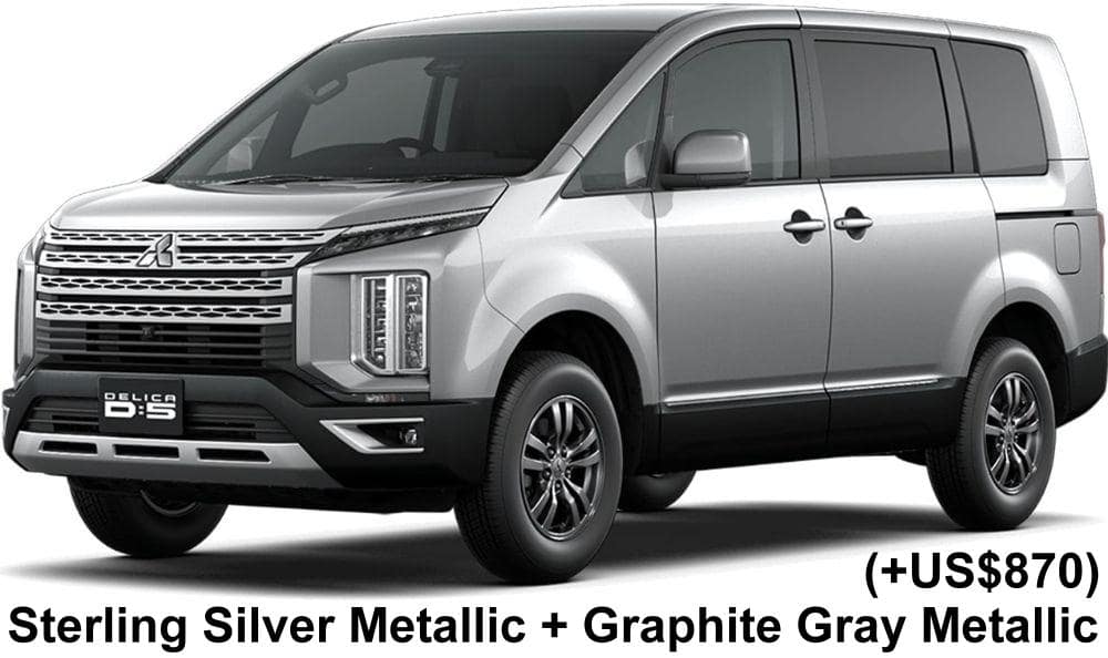 Mitsubishi Delica D5 body color: Sterling Silver Metallic + Graphite Gray Metallic (+US$870)