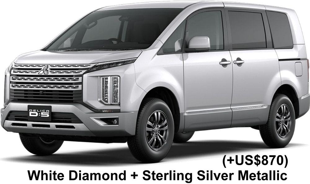 Mitsubishi Delica D5 body color: White Diamond + Sterling Silver Metallic (+US$870)