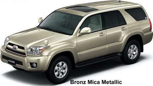 TOYOTA HILUX SURF NEW 2008 MODEL - COLOR - BRONZ MICA METALLIC