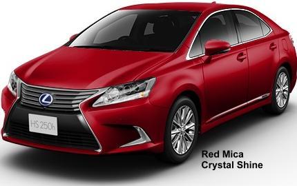 New Lexus HS250H Body color: Red Mica Crystal Shine