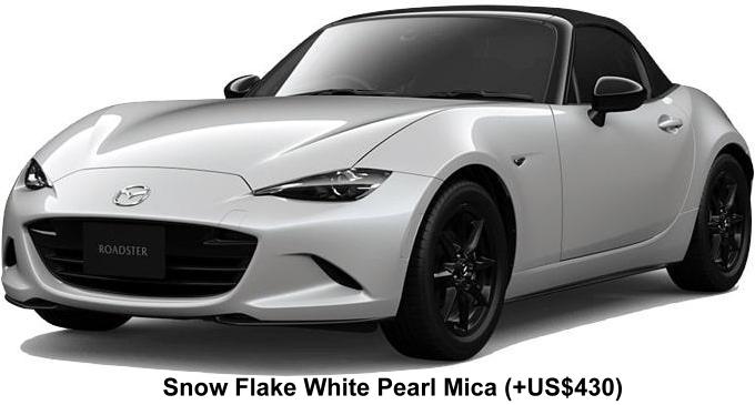 New Mazda Roadster MX5 body color: SNOW FLAKE WHITE PEARL MICA (optopn color +US$430)