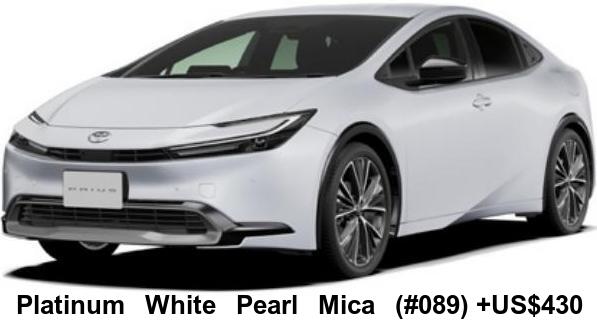 New Toyota Prius body color: PLATINUM WHITE PEARL MICA (color #089) option color +US$430