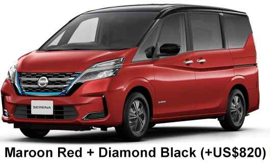 Nissan Serena E-Power Color: Maroon Red + Diamond Black