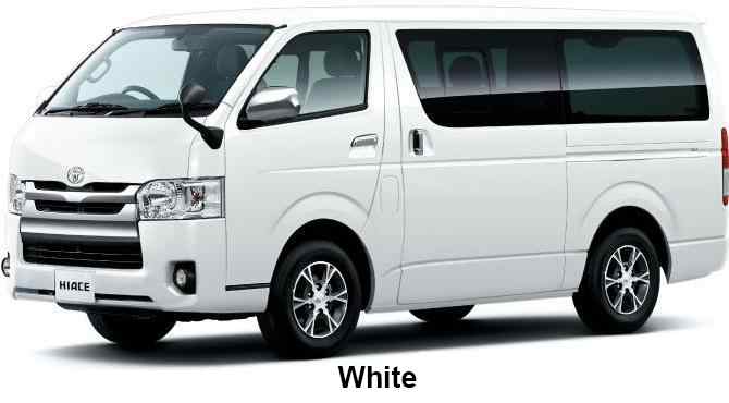 white toyota hiace van