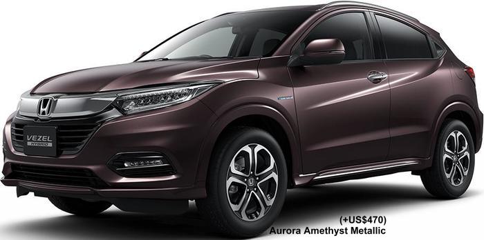 New Honda Vezel Hybrid body color: AURORA AMETHYST METALLIC (option color +US$470)