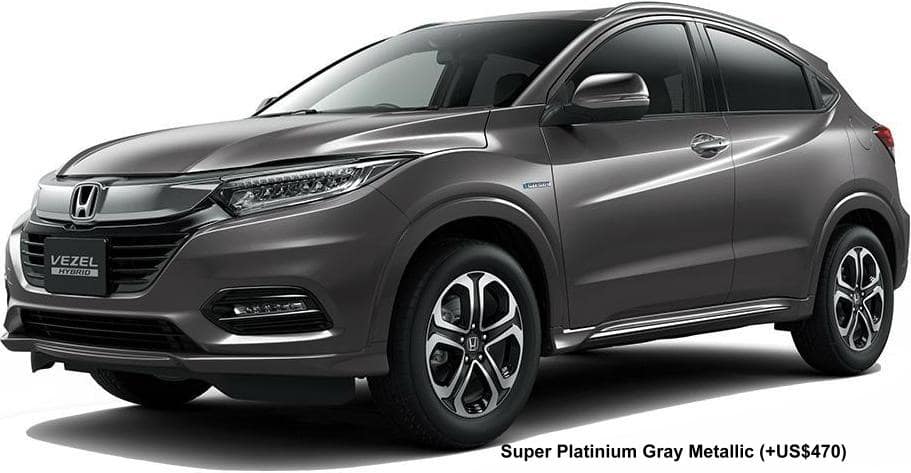 New Honda Vezel Hybrid body color: SUPER PLATINUM GRAY METALLIC (option color +US$470)