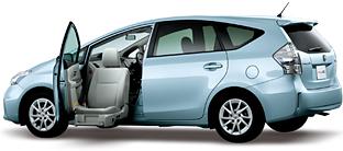 TOYOTA PRIUS ALPHA FOR HANDICAPPED PERSON AT FRONT LIFT UP SEAT